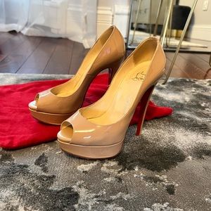 Christian Louboutin Nude Peep Toe Heels